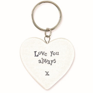 Love You Always Porcelain Keyring